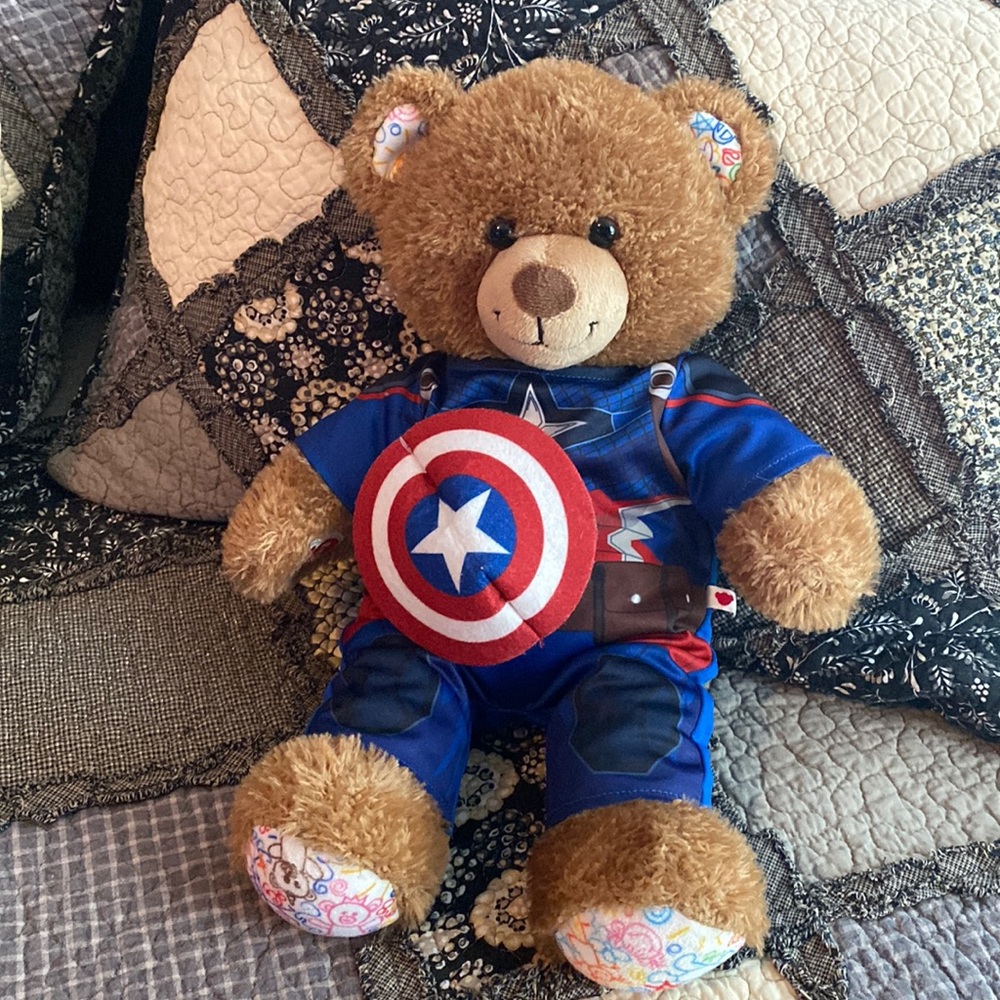 Build A Bear Captain America scribble plush